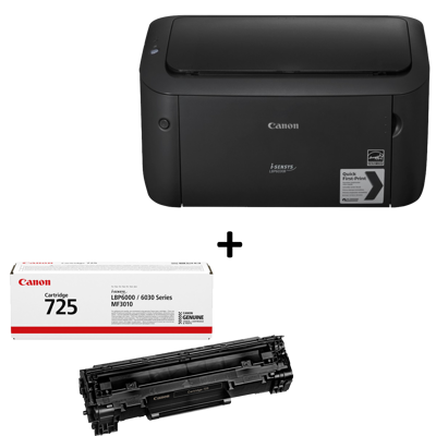 Promo Canon Laser i-SENSYS LBP6030B Black Mono SFP A4 PPM B&W 18+Canon Cartridge 725 (yield=1600* 