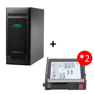 HPE ML110G10 8SFF 4208 16G S100i 2-port-1GbE-332i800w 3-3-3 + 2x 1.92TB SSD