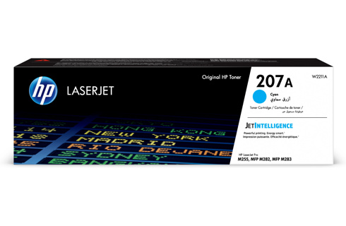 HP 207A Cyan Original LaserJet Toner Crtg 1250Pages pour M255dw, M282nw,M283fdn,M283fdw