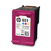 HP 651 Tri-color Original Ink Advantage CartridgeOfficeJet 202/252/ Ink Advantage 5575